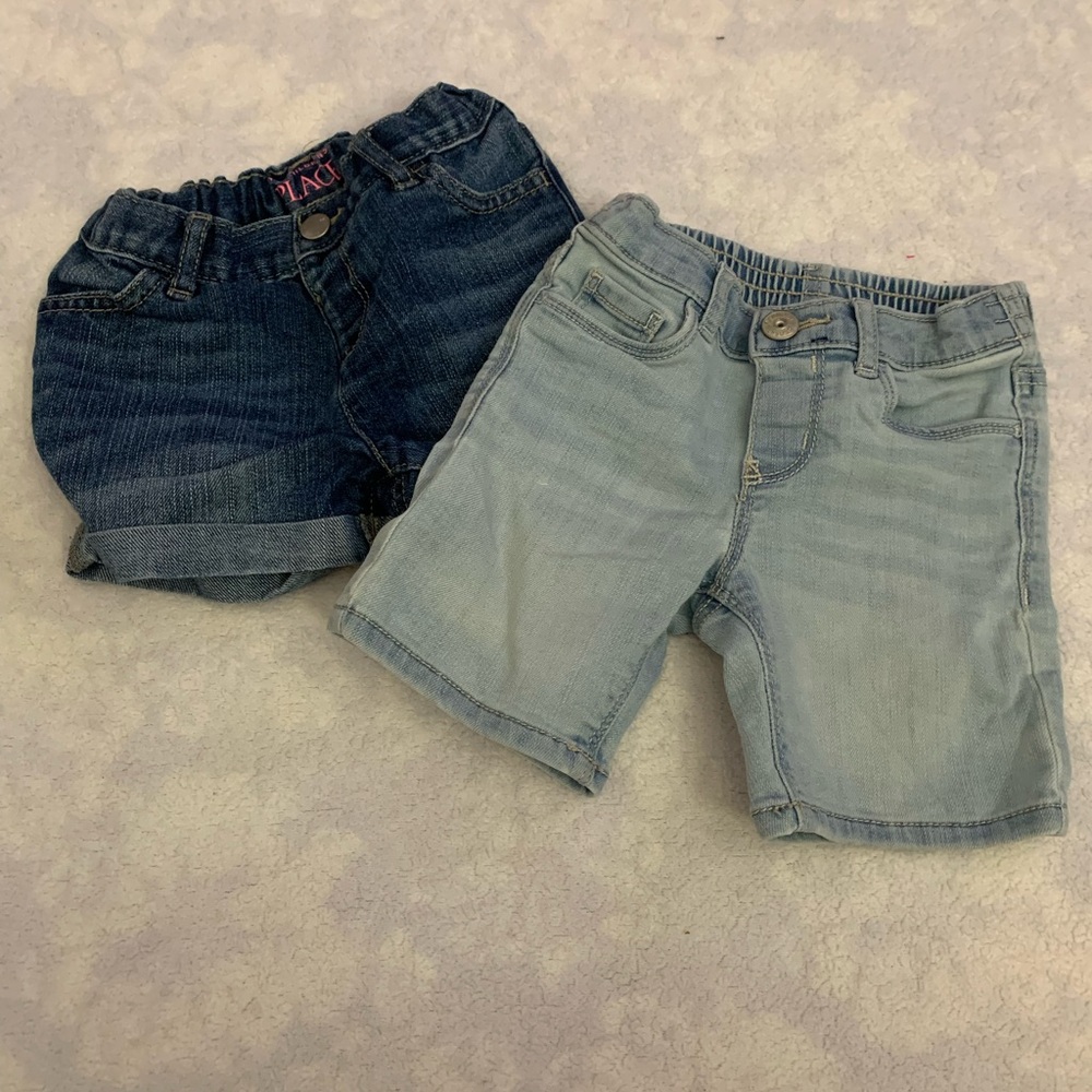 Girls On Running Kids Denim Shorts - Dark Blue and Light Blue